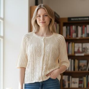 Chic Cream Knit Cardigan